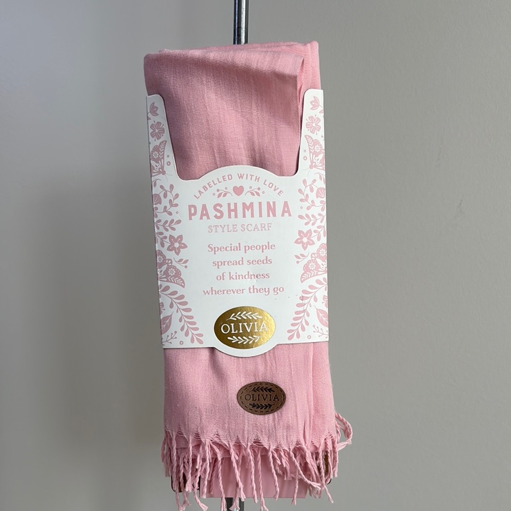 “ Olivia” Pashmina Pink Scarf